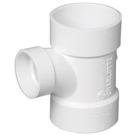 Charlotte Pipe And Foundry Charlotte Pipe Schedule 40 4 in. Hub X 4 in. D Hub PVC Sanitary Tee 1 pk PVC004012000